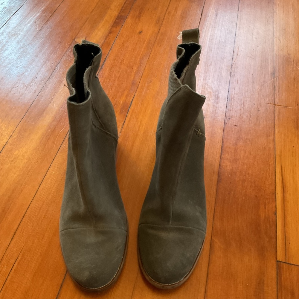 Toms Olive Ankle Booties